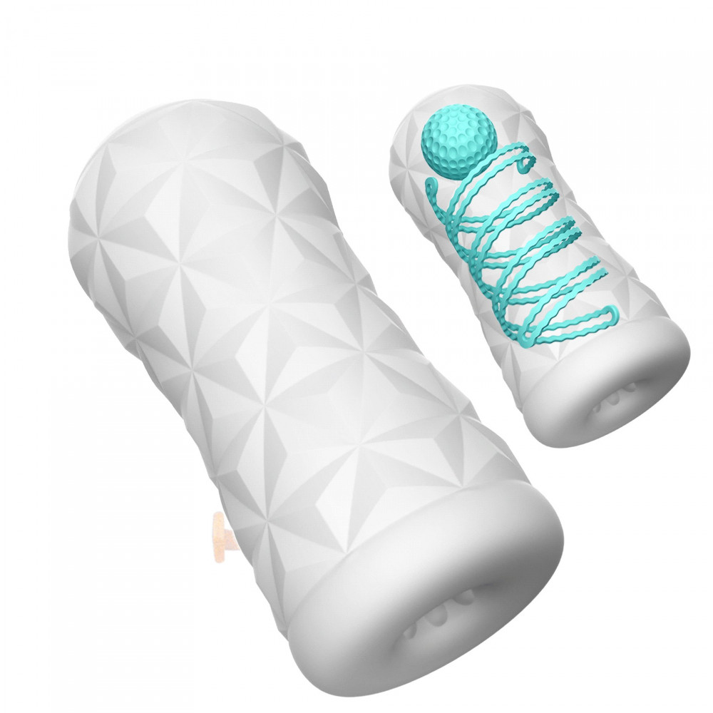 Мастурбаторы без вибрации - Мастурбатор нереалистичный PRETTY LOVE Victoria TPR, белый, 15 х 6.3 см 1