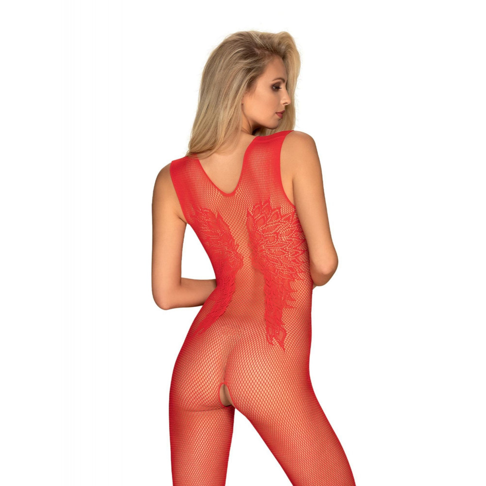Разное - Комбинезон с аппликацией в виде крыльев и открытым доступом Obsessive N112 красный, S/M/L 1