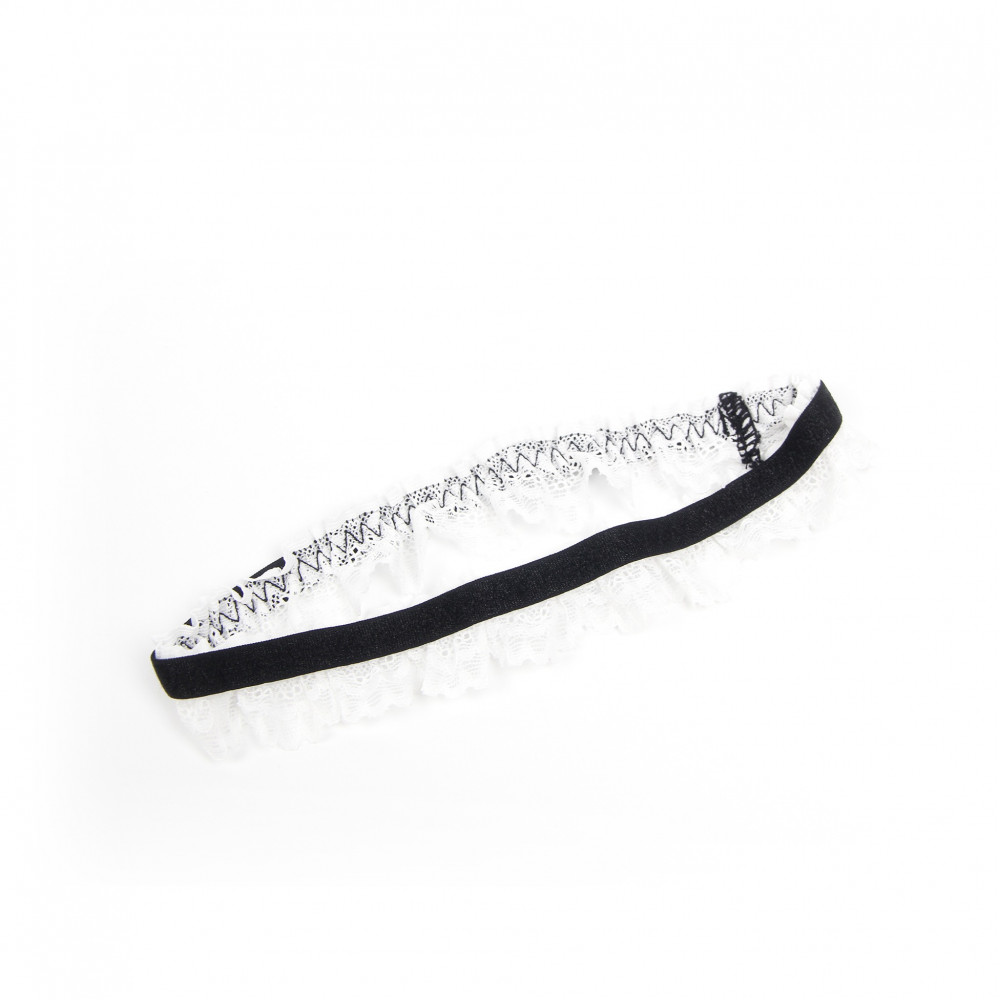 Різне - Костюм покоївки Star Night боді, спідниця міні з мереживом, обруч, чорний-білий, S 13