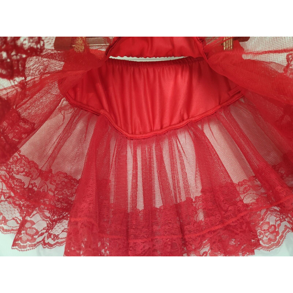 Эротические костюмы - Красная многослойная пушистая юбка Leg Avenue O/S 2