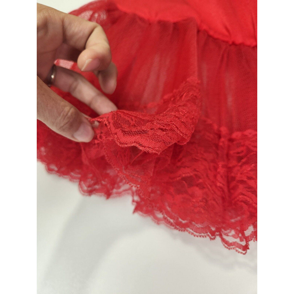 Эротические костюмы - Красная многослойная пушистая юбка Leg Avenue O/S 4