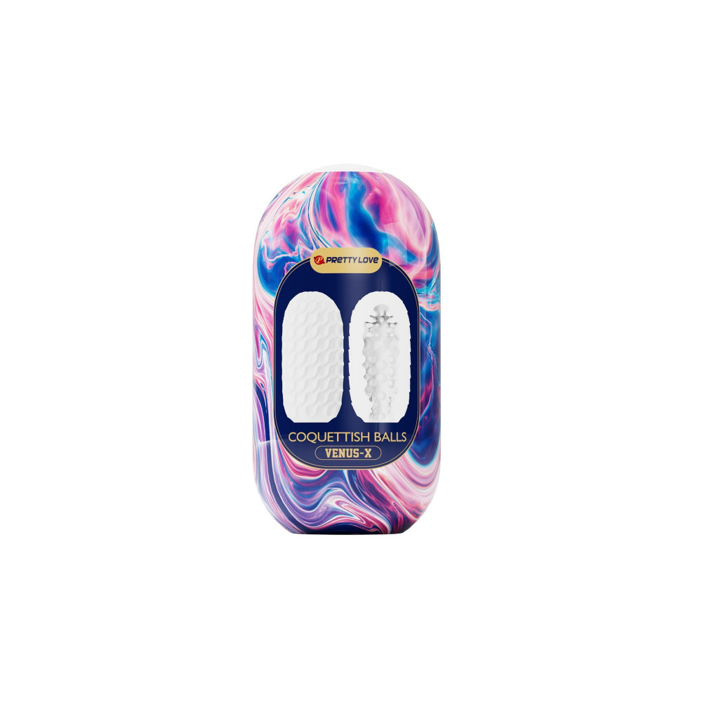  - Мастурбатор хай-тек Venus-X Egg VIOLET двосторонній рельєф, білий, фіолетовий, 13.1 х 6.5 см.