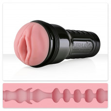 Мастурбатор вагина в колбе Fleshlight Pink Lady Mini-Lotus, с рельефом, киберкожа, бежевый