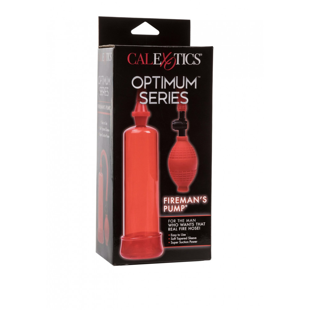 Разное - Механическая вакуумная помпа для пениса с насосом-грушей Fireman’s CalExotics, красная, 19 х 5.7 см 2