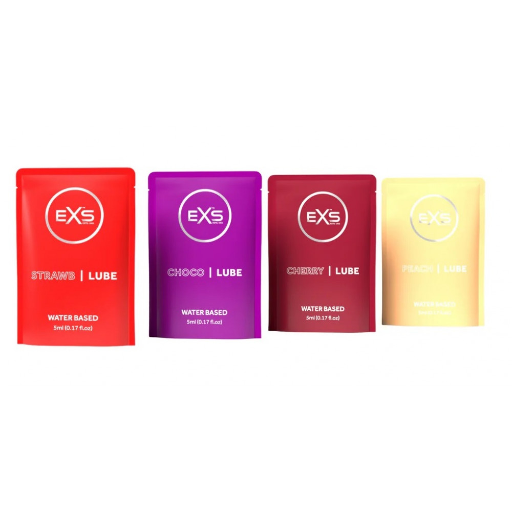 Різне - Набір з 20 шт ароматизованих універсальних гелей-лубрикантів EXS Flavoured Lube Sachets, 20х5 ml 1