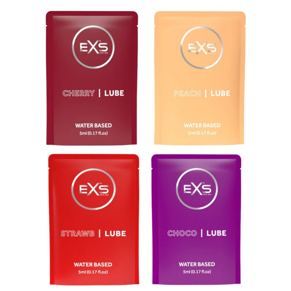 Різне - Набір з 20 шт ароматизованих універсальних гелей-лубрикантів EXS Flavoured Lube Sachets, 20х5 ml 2