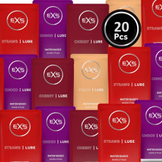 Набір з 20 шт ароматизованих універсальних гелей-лубрикантів EXS Flavoured Lube Sachets, 20х5 ml