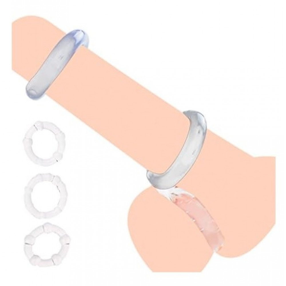  - Набір ерекційних кілець Stay hard, CN-330300012 Clear 3