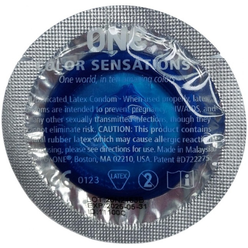Презервативы - Набор латексных презервативов One Color Sensation силиконовой смазкой синего цвета(цена за 5 шт)
