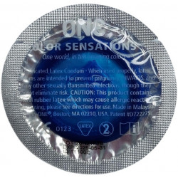 Набор латексных презервативов One Color Sensation силиконовой смазкой синего цвета(цена за 5 шт)