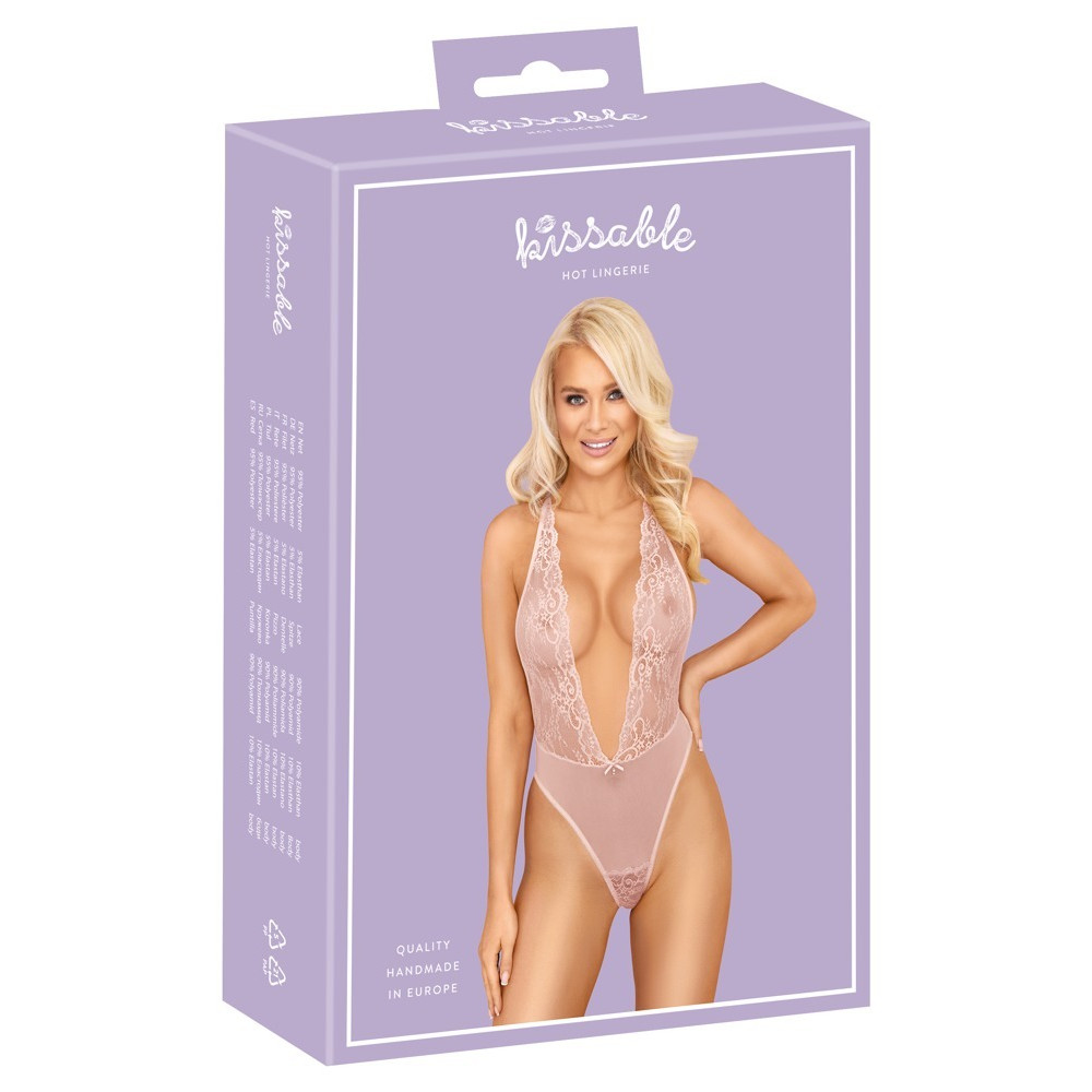 Эротическое белье - Нежно розовое боди Kissable L/XL 1