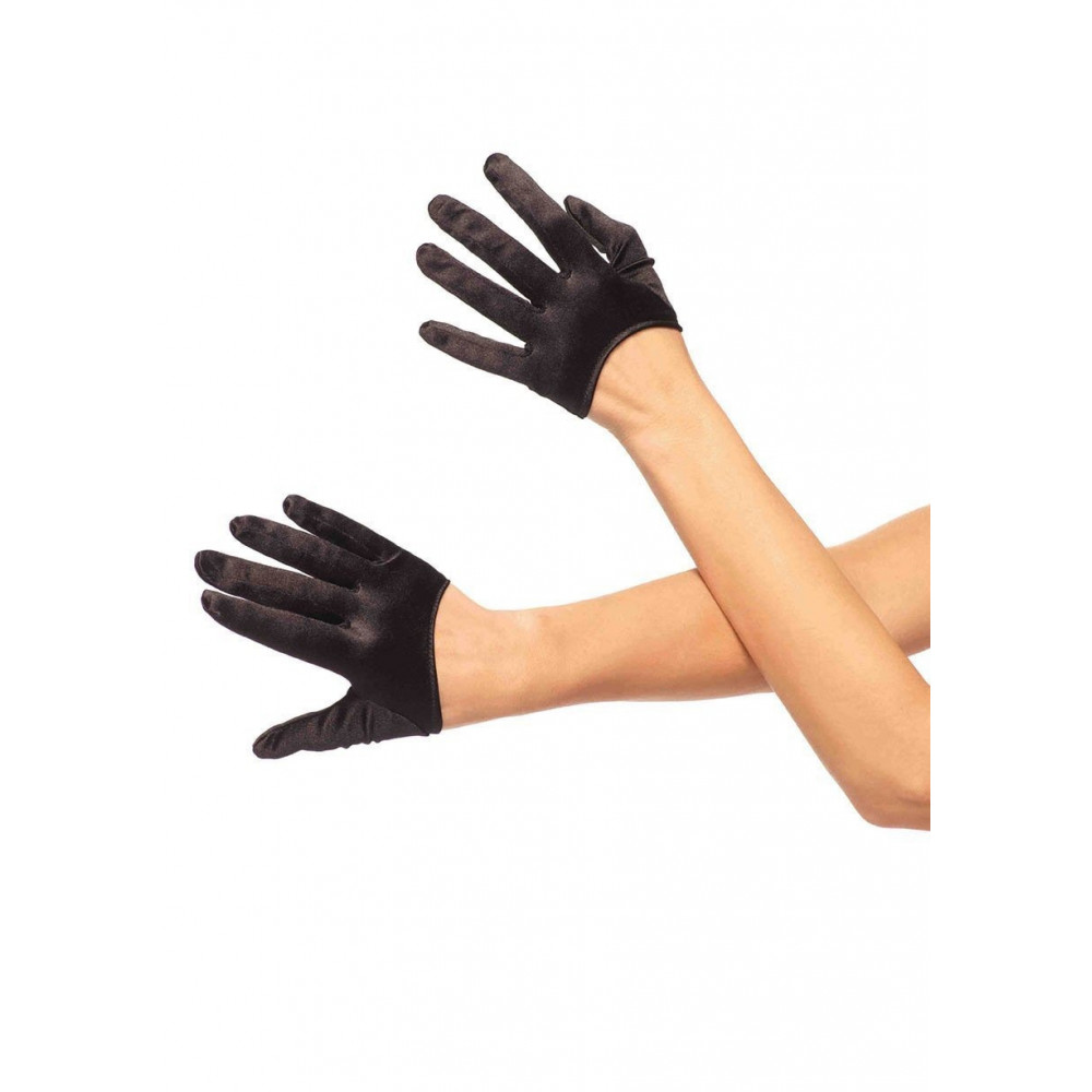 Разное - Перчатки сексуальные One Size Mini Cropped Satin Gloves от Leg Avenue 2