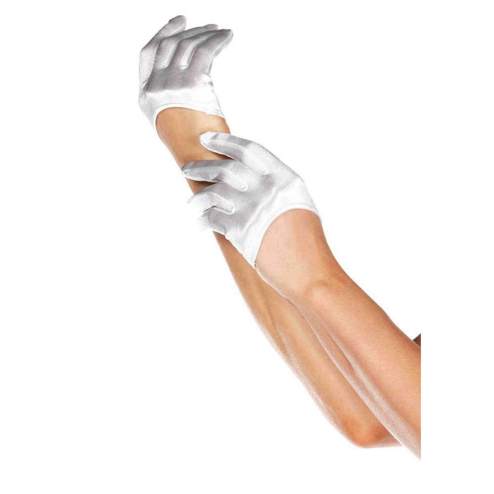 Разное - Перчатки сексуальные One Size Mini Cropped Satin Gloves от Leg Avenue 3