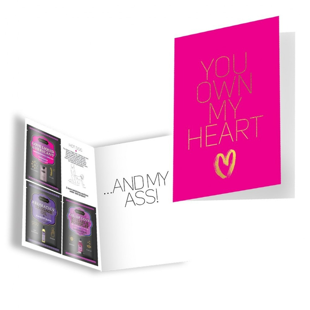 Лубриканты - Подарочная открытка с набором Сашетов плюс конверт Kama Sutra You Own My Heart