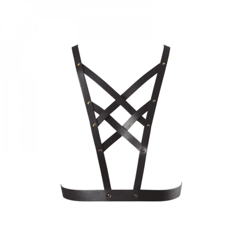 Різне - Портупея з перехресним плетивом на грудях MAZE Bijoux Indiscrets чорна, OS 4