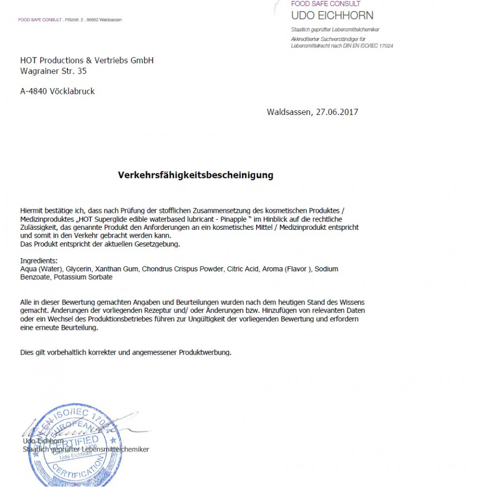 Разное - Съедобный лубрикант на водной основе HOT Superglide Сочный Ананас, 75 мл 1