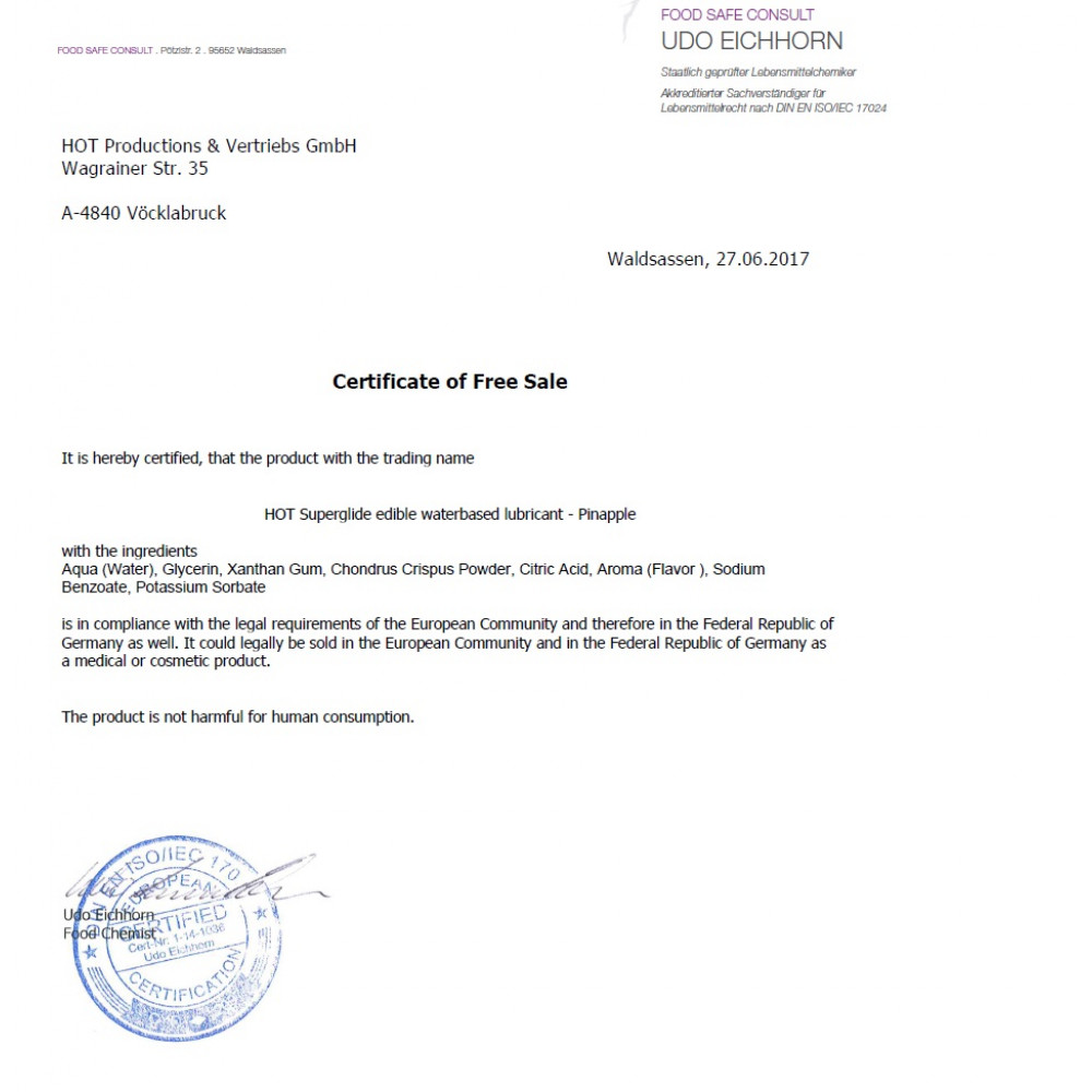 Разное - Съедобный лубрикант на водной основе HOT Superglide Сочный Ананас, 75 мл 2