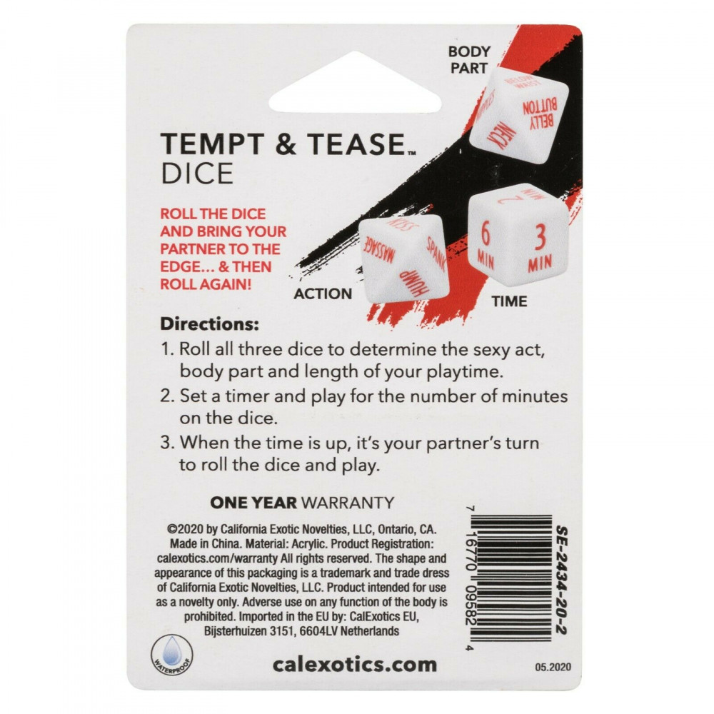 Эротические игры - Секс игра кубики Cal Exotics Tempt & Tease Dice Tempt & Tease Dice 1