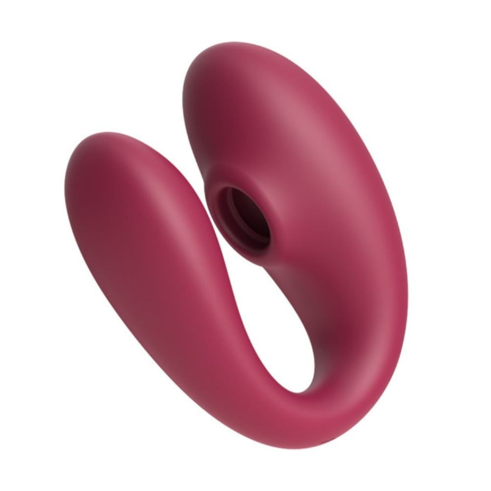 Игрушки для пар - Вибратор для пар вакуумный BeYourLover Talia с пультом управления, бордовый
