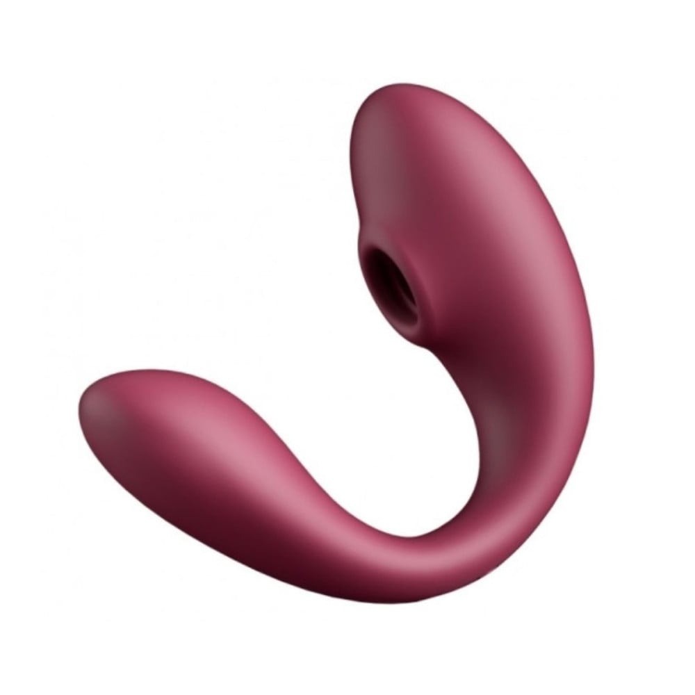 Игрушки для пар - Вибратор для пар вакуумный BeYourLover Talia с пультом управления, бордовый 1