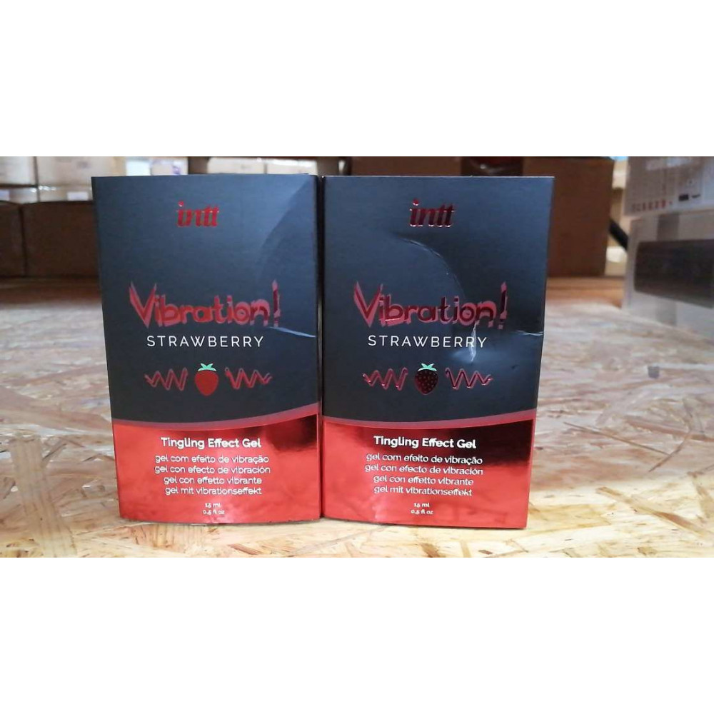 Женские возбудители - Жидкий вибратор Intt Vibration Strawberry (15 мл) (мятая упаковка) 1