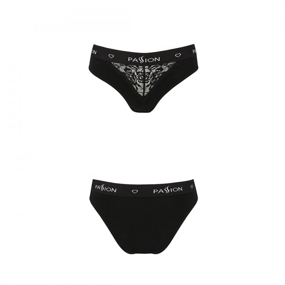 Эротические комплекты - Трусики с широкой резинкой и кружевом Passion PS001 PANTIES black, size M 3