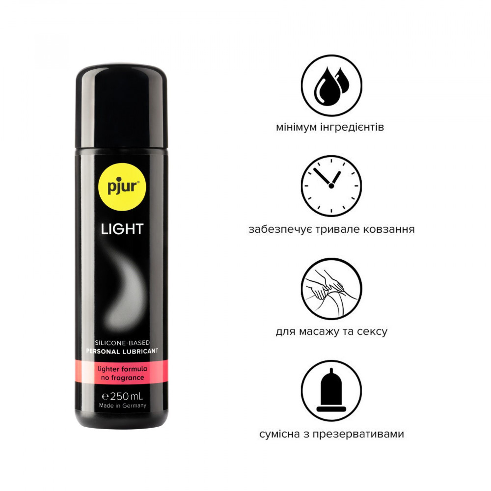 Смазки на силиконовой основе - Лубрикант на силиконовой основе pjur Light 250мл, самый жидкий, 2 в 1, для секса и массажа, для новичков 3
