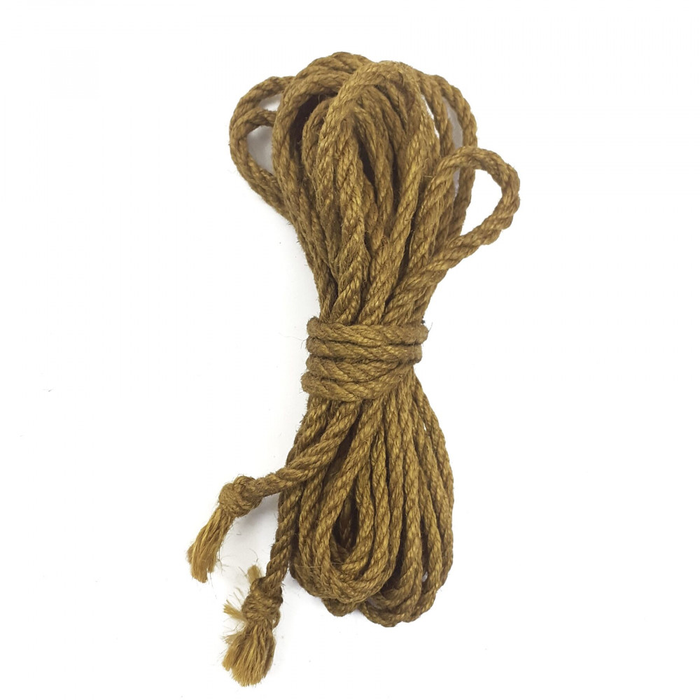 БДСМ наручники - Джутовая веревка BDSM 8 метров, 6 мм, цвет золотой