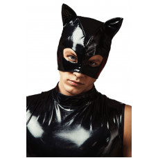 Лакированная черная маска «Кот» D&A