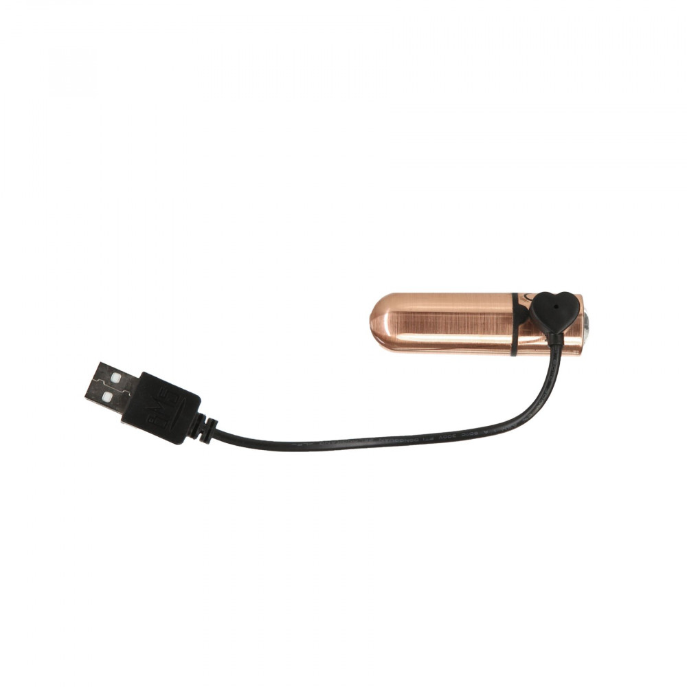 Клиторальный вибратор - Вибропуля PowerBullet First-Class Bullet 2.5″ with Key Chain Pouch, Rose Gold, 9 режимов вибрации 8