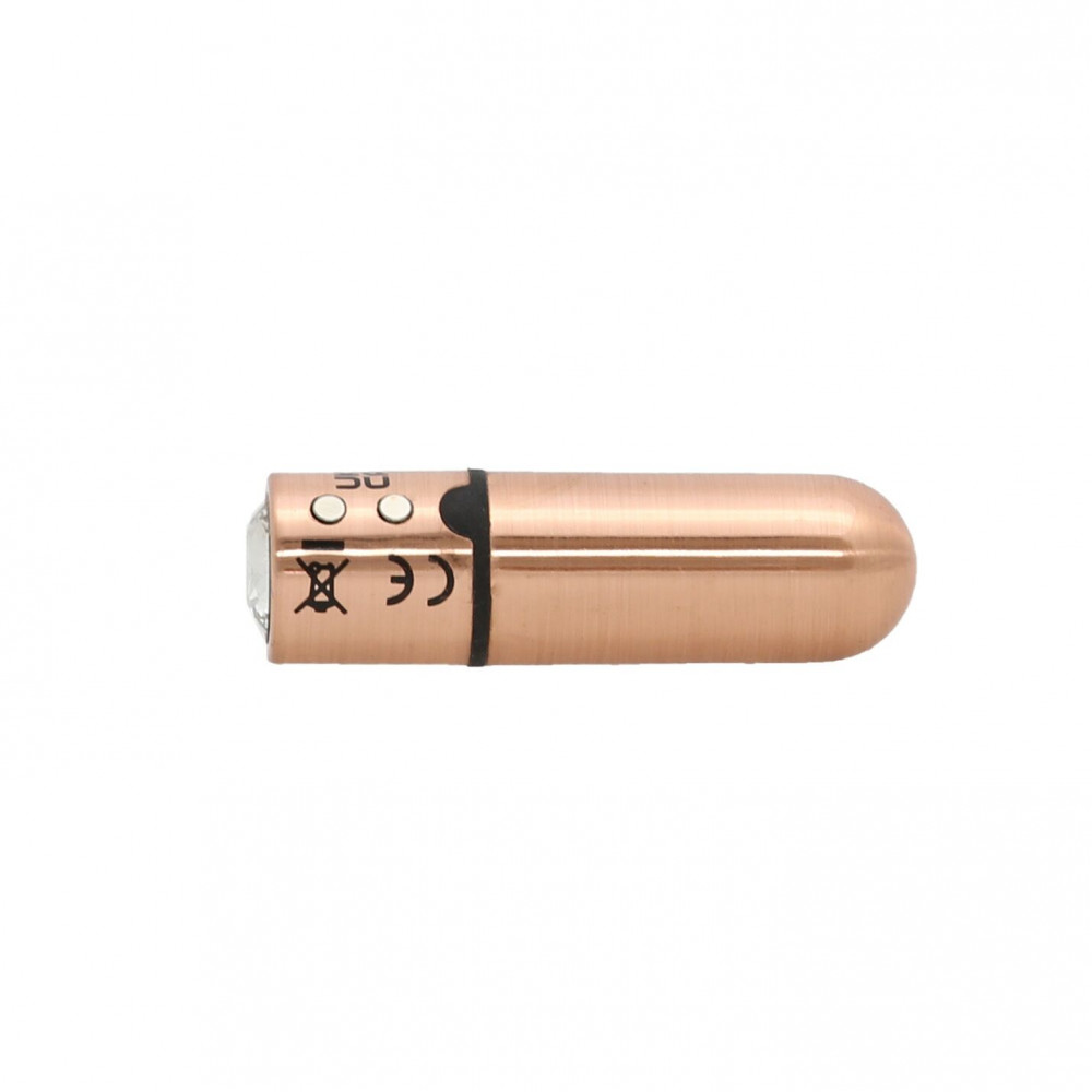 Клиторальный вибратор - Вибропуля PowerBullet First-Class Bullet 2.5″ with Key Chain Pouch, Rose Gold, 9 режимов вибрации 7