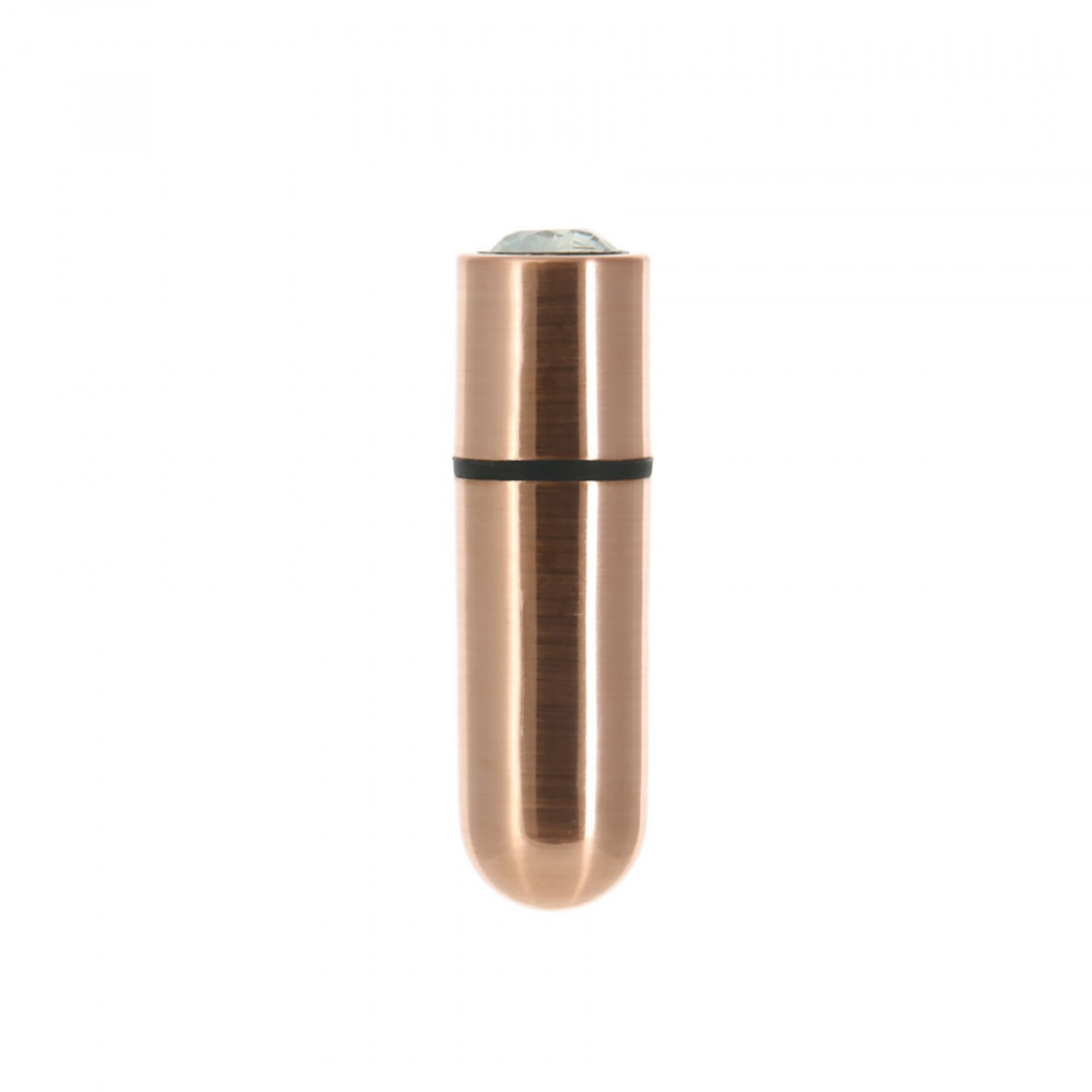 Клиторальный вибратор - Вибропуля PowerBullet First-Class Bullet 2.5″ with Key Chain Pouch, Rose Gold, 9 режимов вибрации