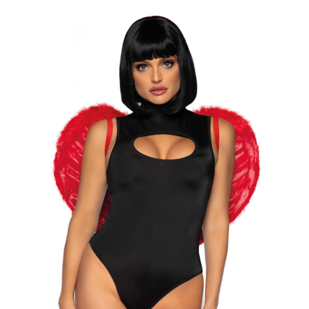 Эротические костюмы - Крылья дьяволицы Leg Avenue devil wings Red, настоящие перья