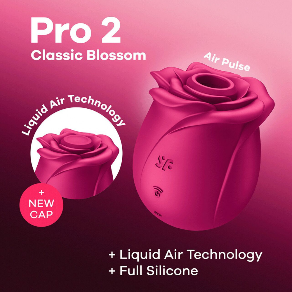 Вакуумный вибратор - Вакуумный клиторальный стимулятор Satisfyer Pro 2 Classic Blossom, технология Liquid Air 2