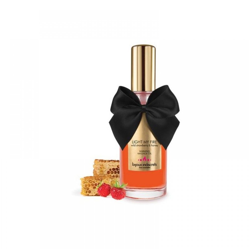 Різне - Зігріваюча масажна олія Bijoux LIGHT MY FIRE суниця та мед 1