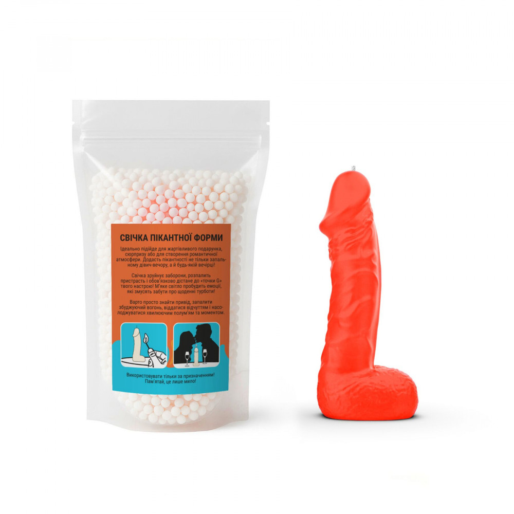 Секс приколы - Свеча в виде члена Чистий Кайф LARGE Orange 3
