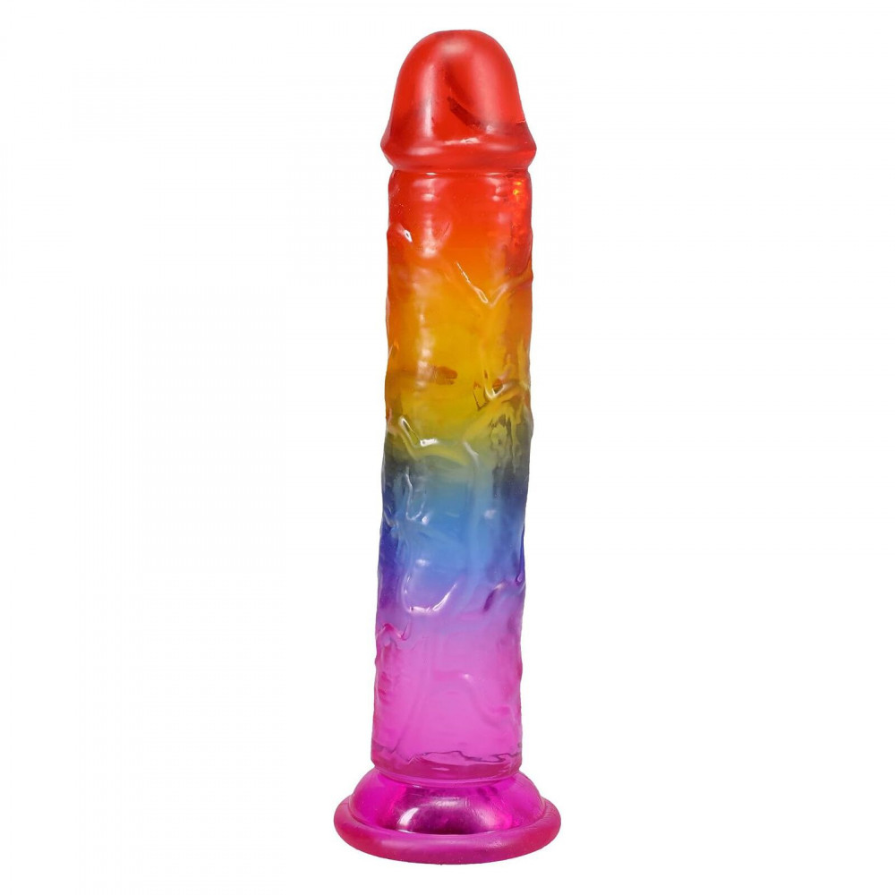 Фалоімітатор - Дилдо Doc Johnson Crystal Jellies - 7 Inch Сlassic Dong - Rainbow