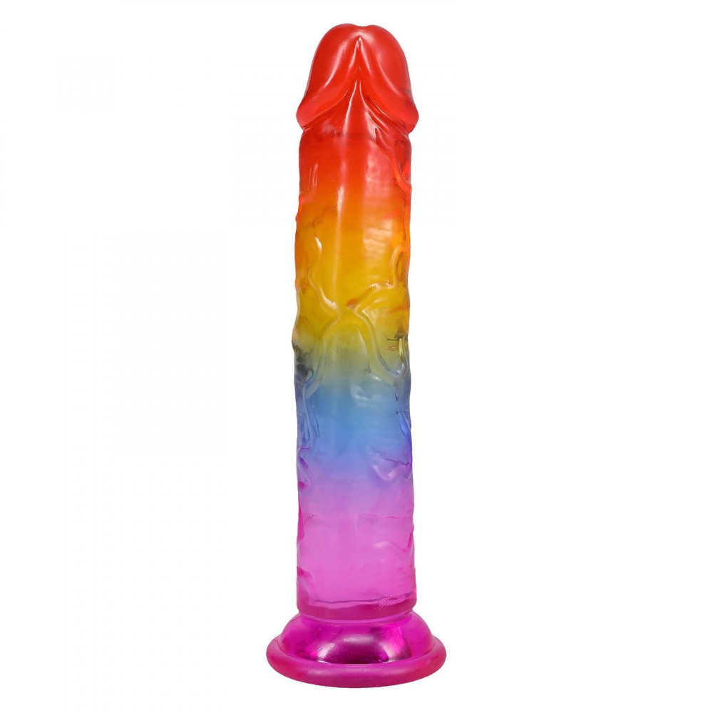 Фалоімітатор - Дилдо Doc Johnson Crystal Jellies - 7 Inch Сlassic Dong - Rainbow 3
