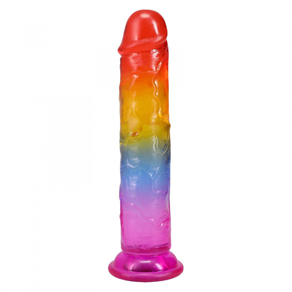 Фалоімітатор - Дилдо Doc Johnson Crystal Jellies - 7 Inch Сlassic Dong - Rainbow 1