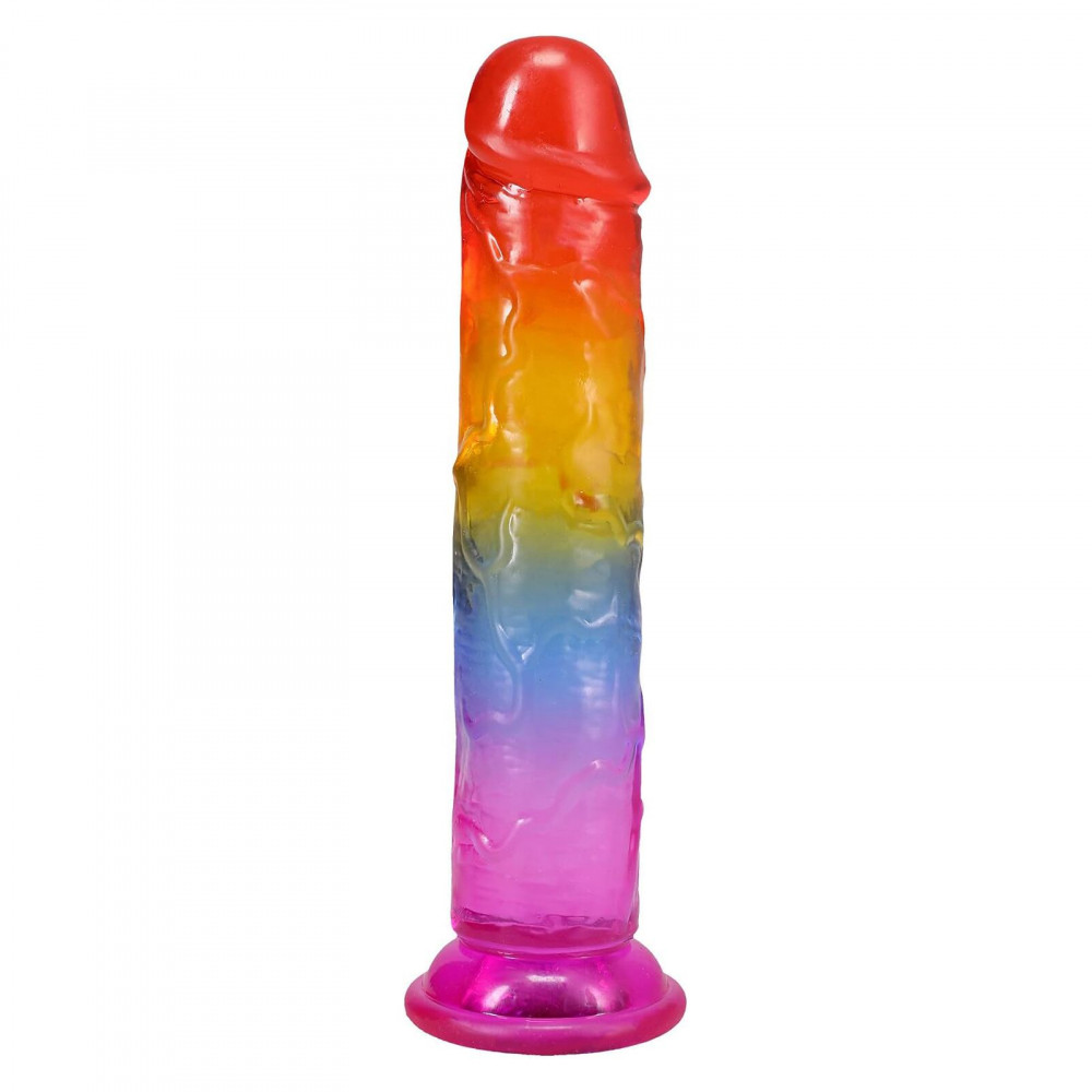 Фалоімітатор - Дилдо Doc Johnson Crystal Jellies - 7 Inch Сlassic Dong - Rainbow 2