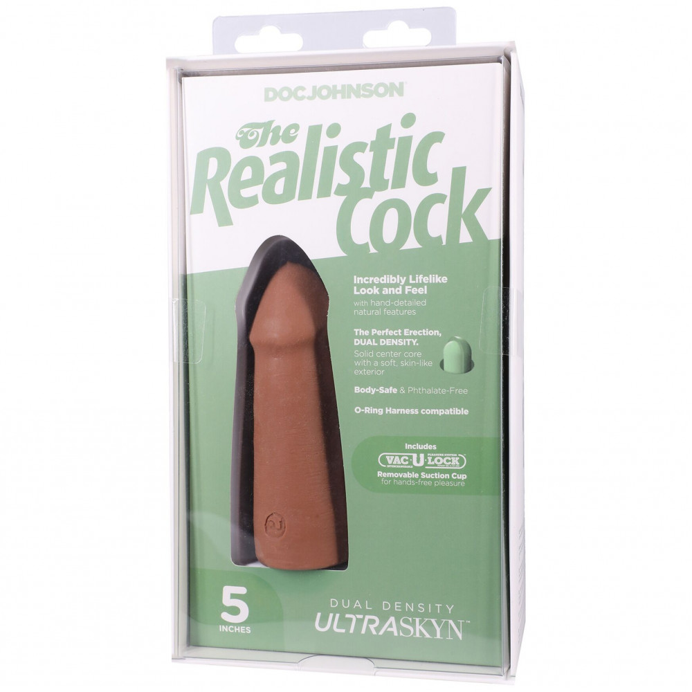 Фалоімітатор - Фалоімітатор Doc Johnson The Realistic Cock ULTRASKYN - 5 Inch Caramel 9