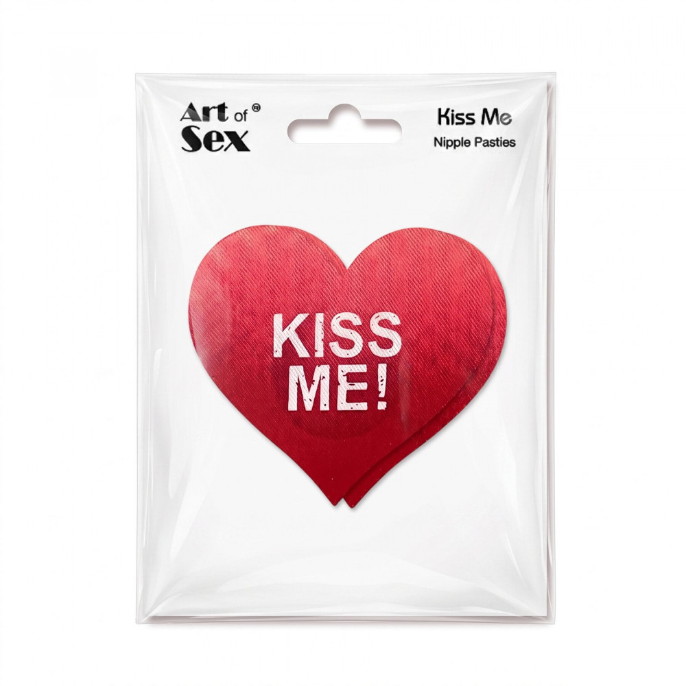  - Пестис-сердечка Art of Sex - Kiss me, червоний 2