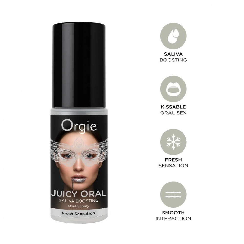Оральные смазки - Оральный спрей Orgie – Juicy Oral для усиления слюноотделения 15 мл 1