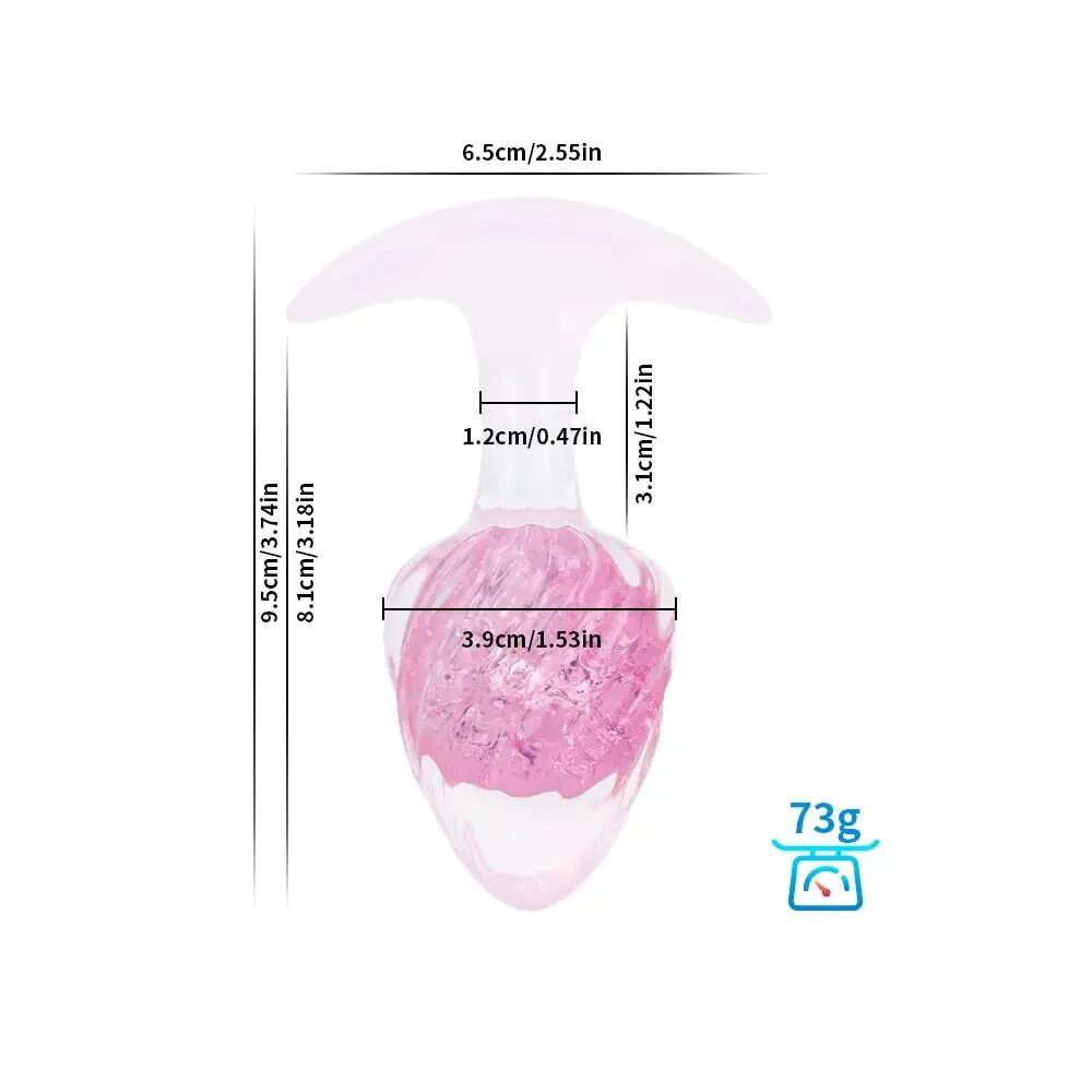 Анальные игрушки без вибрации - Анальная пробка Liebe Seele Icecream-shaped Crystal Anal Plug - Pink Medium 1