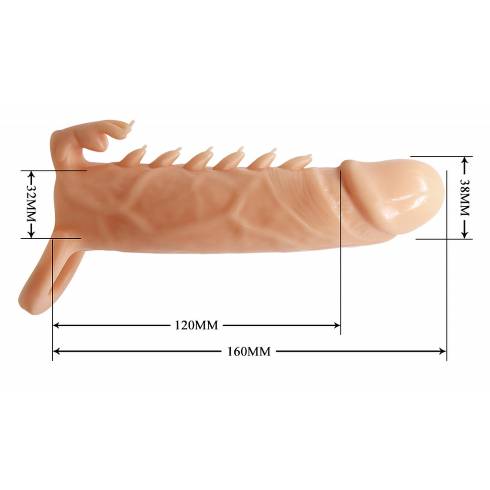 Эрекционные кольца и насадки на член - Удлиняющая насадка (удлиняет на 4 см) PREETTY LOVE - Penis Sleeve Emmitt, BI-026246 2