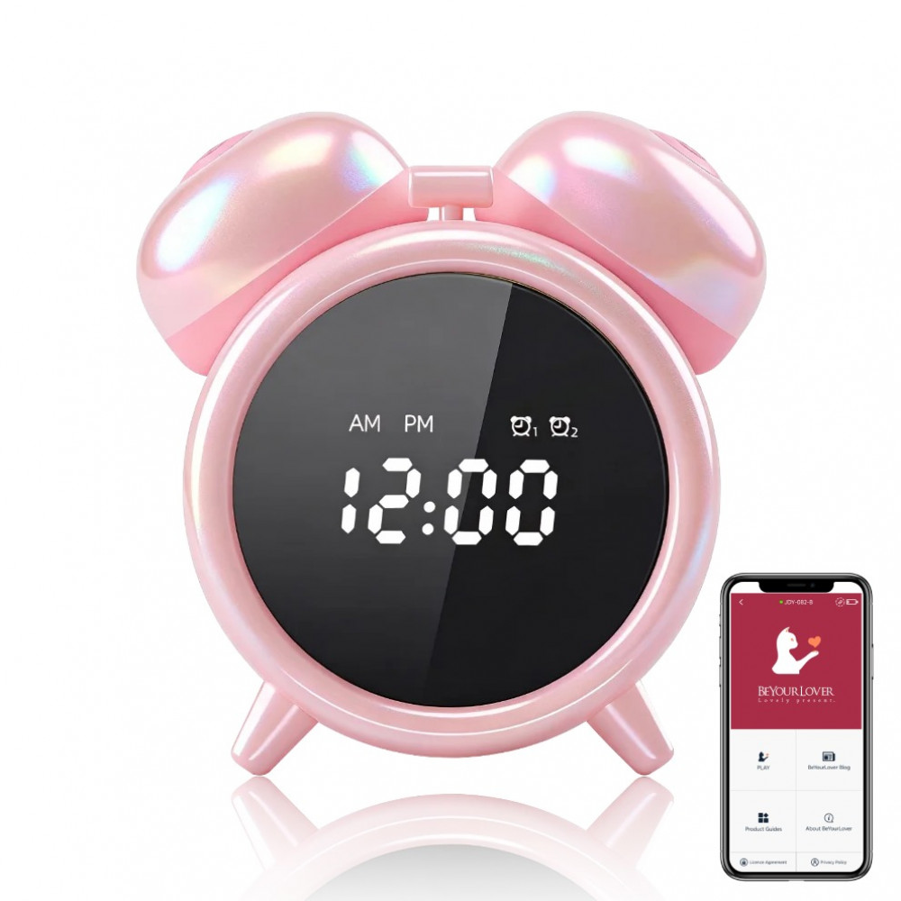 - Вібратор-будильник BeYourLover Adult Clock з вакуумом та додатком, рожевий