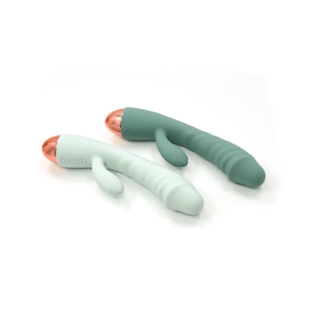 Різне - Вібратор рельєфний із кліторальним відростком Sweet Em Velvet Lure. бірюзовий, 20.5 х 4 см 3