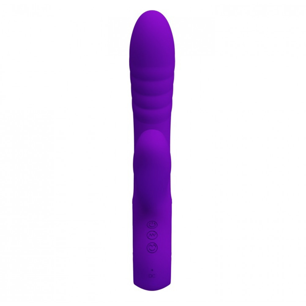 Різне - Вібратор із кліторальним стимулятором Pretty Love Jersey фіолетовий 1