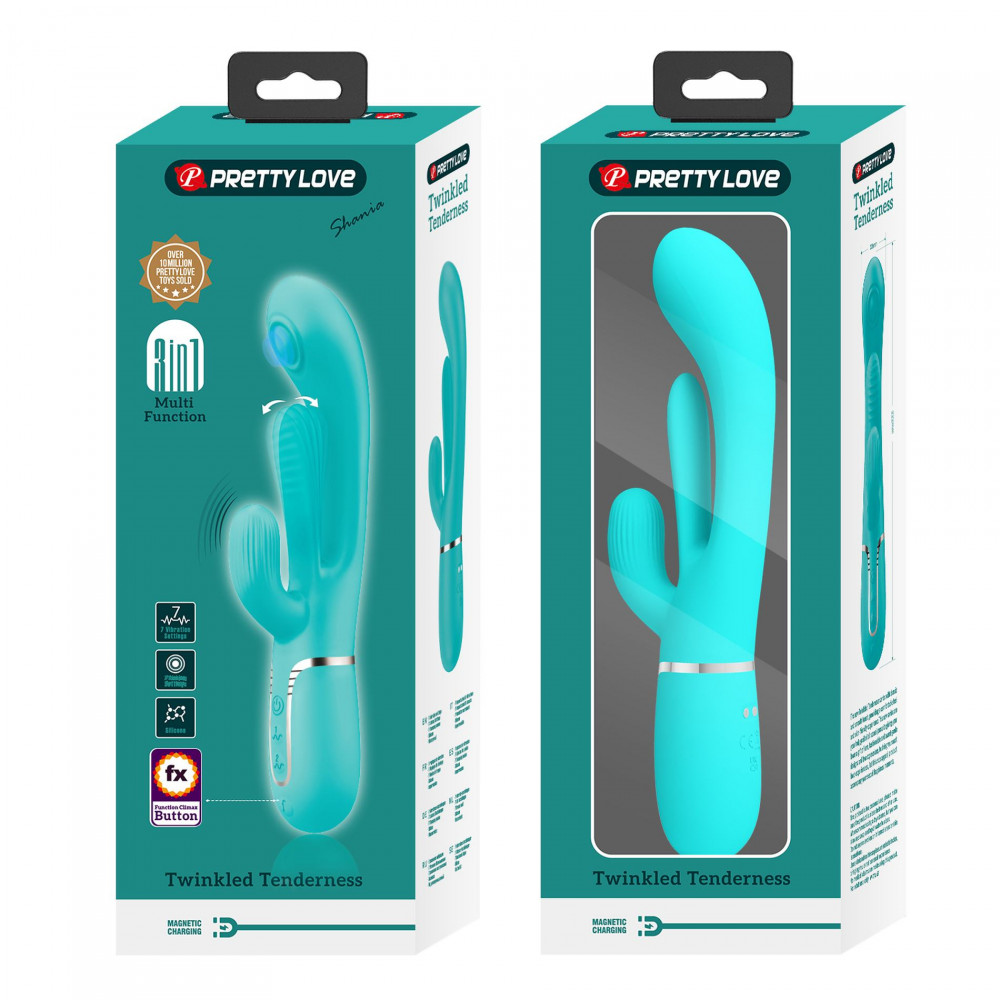 Різне - Вібратор із стимулятором клітора PRETTY LOVE - Shonia Green 3 in 1, BW-500041-1 11