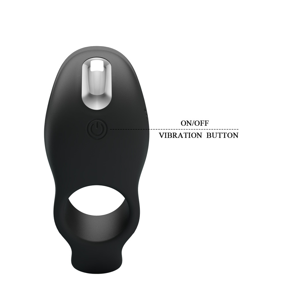  - Вібро-кільце Pretty Love - Vibration Penis Sleeve Black 7 vibration functions, BI-210198 9
